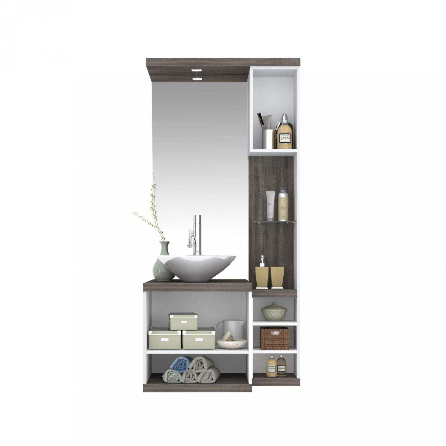 Gabinete para Banheiro sem Cuba com Espelheira Arezzo Espresso Móveis