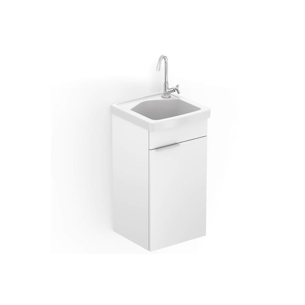 Gabinete para Lavanderia em Mdf com Tanque 75x38cm Branco - Celite