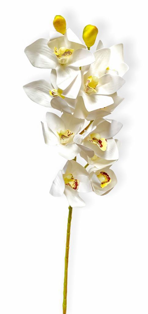 Galho 10 Orquidea Cymbidium Grande Toque Real - Branca 63cm - Kaza Decore -  Flor e Planta Artificial - Magazine Luiza