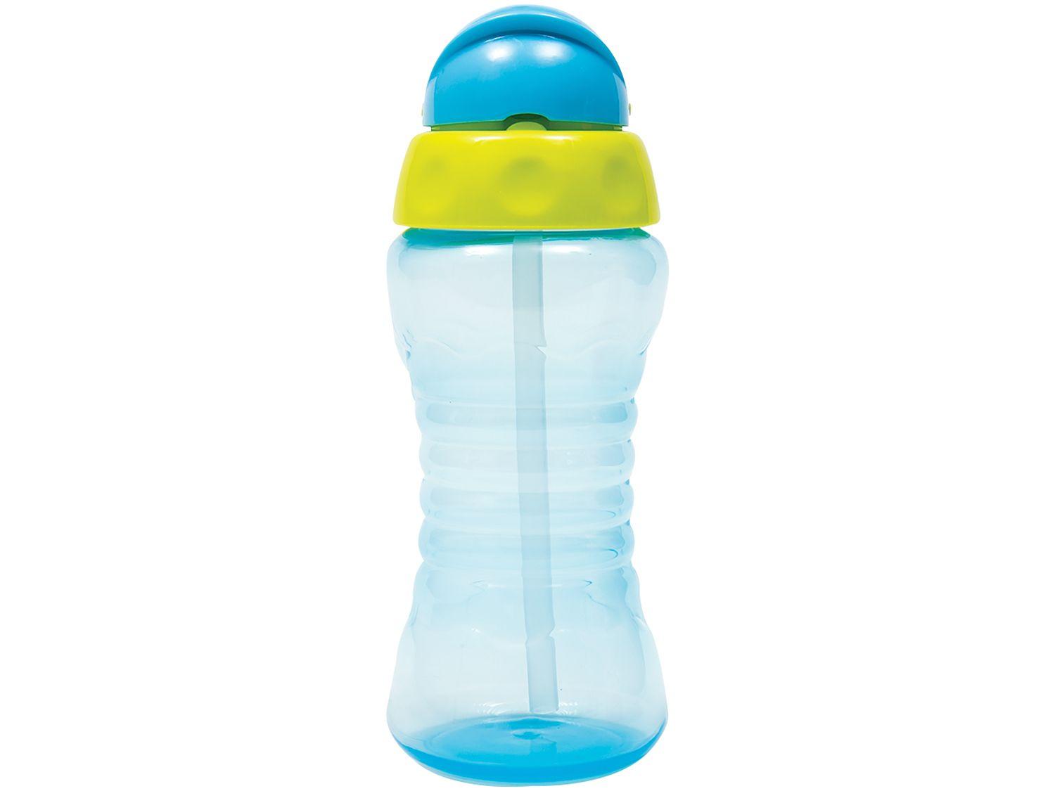 Garrafa com Canudo 300ml Buba Fresh Azul e Verde