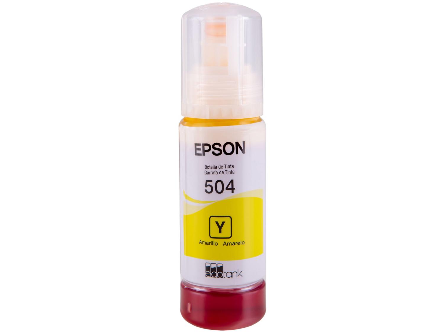 Garrafa de Tinta Epson EcoTank T504 Amarelo Original Refil