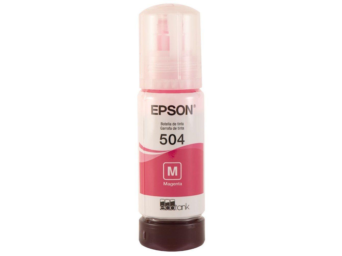 Garrafa de Tinta Epson EcoTank T504 Magenta Original Refil