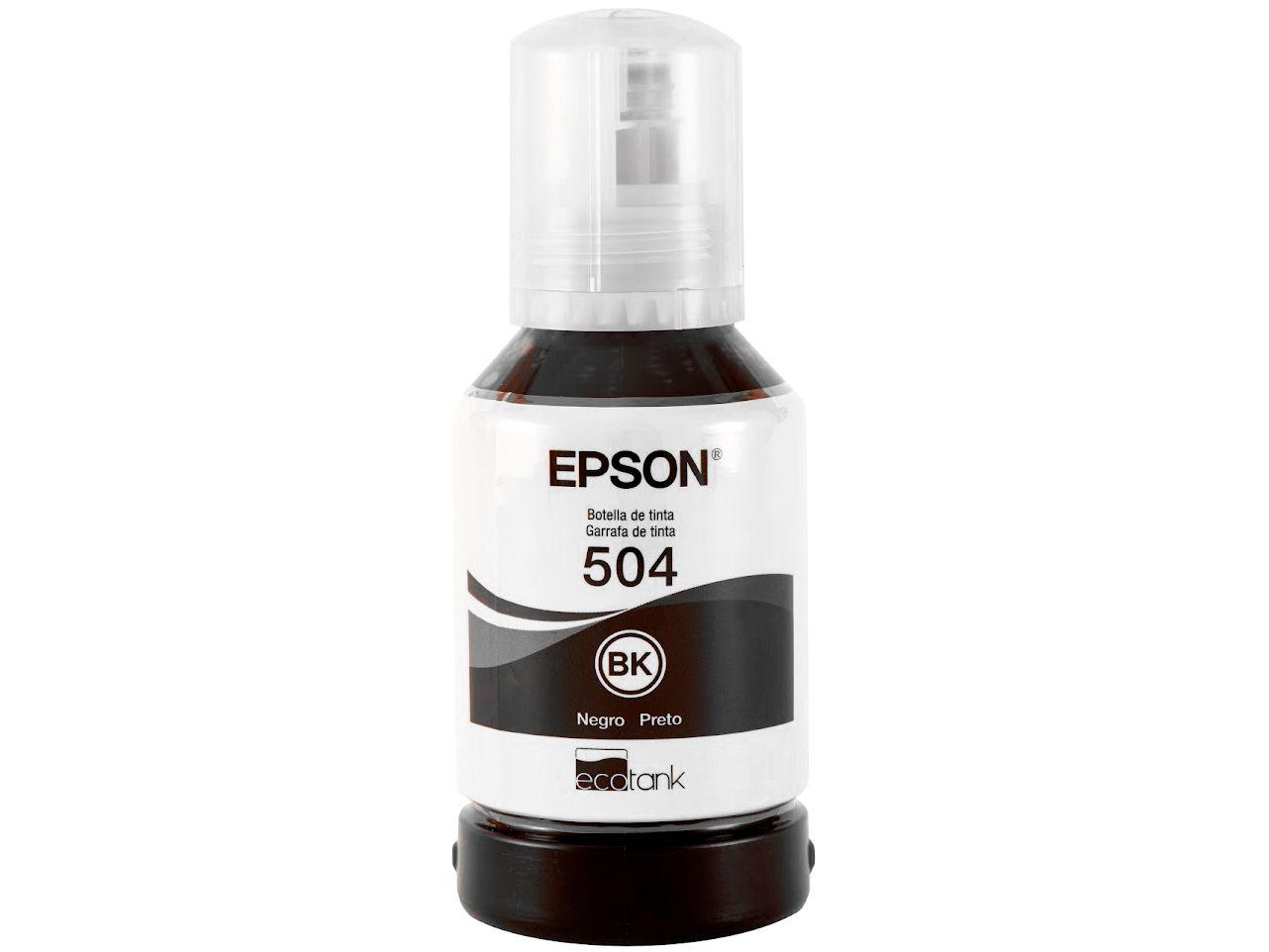 Garrafa de Tinta Epson EcoTank T504 Preto Original Refil
