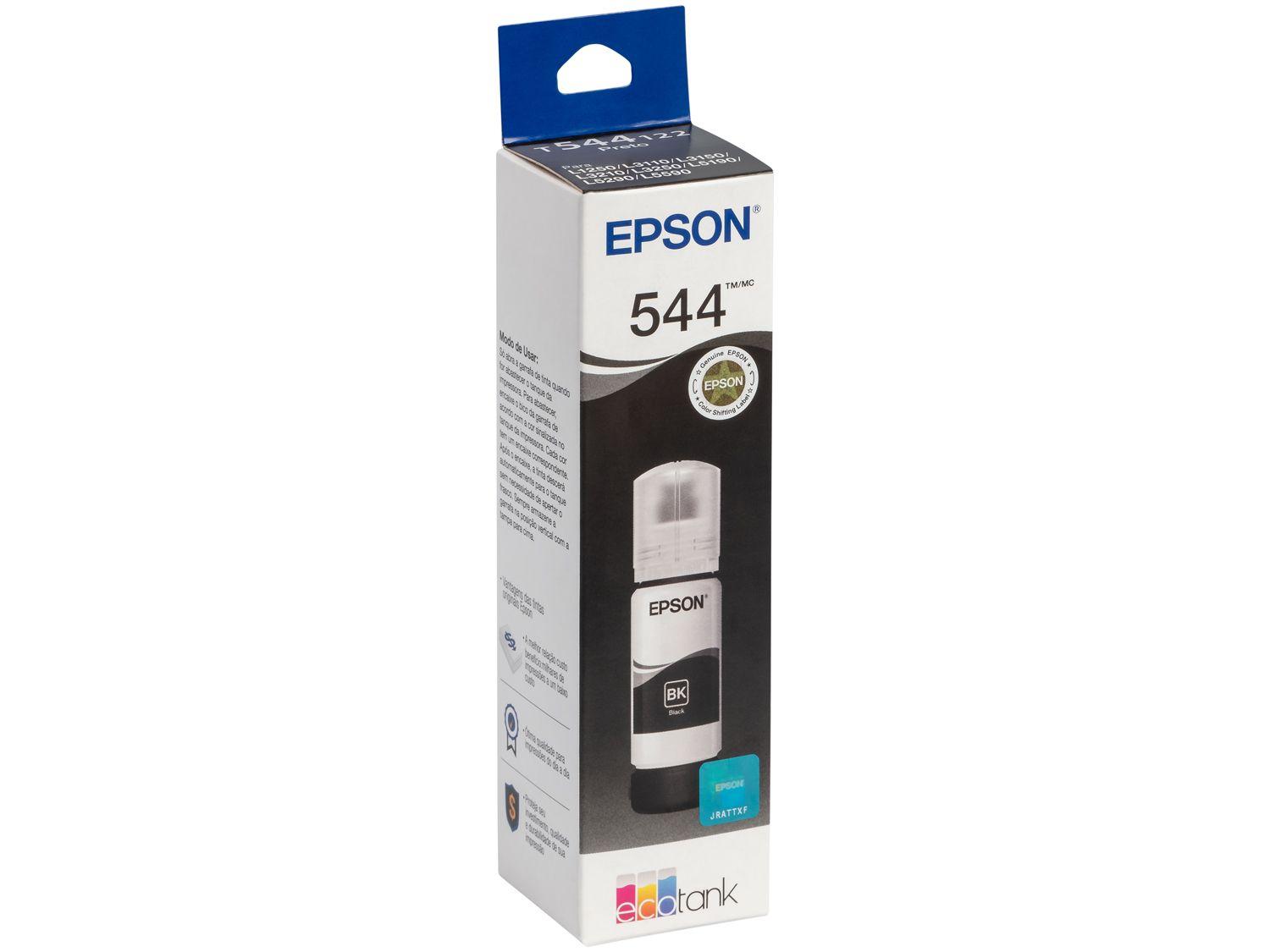 Garrafa de Tinta Epson EcoTank T544 Preta Original Refil