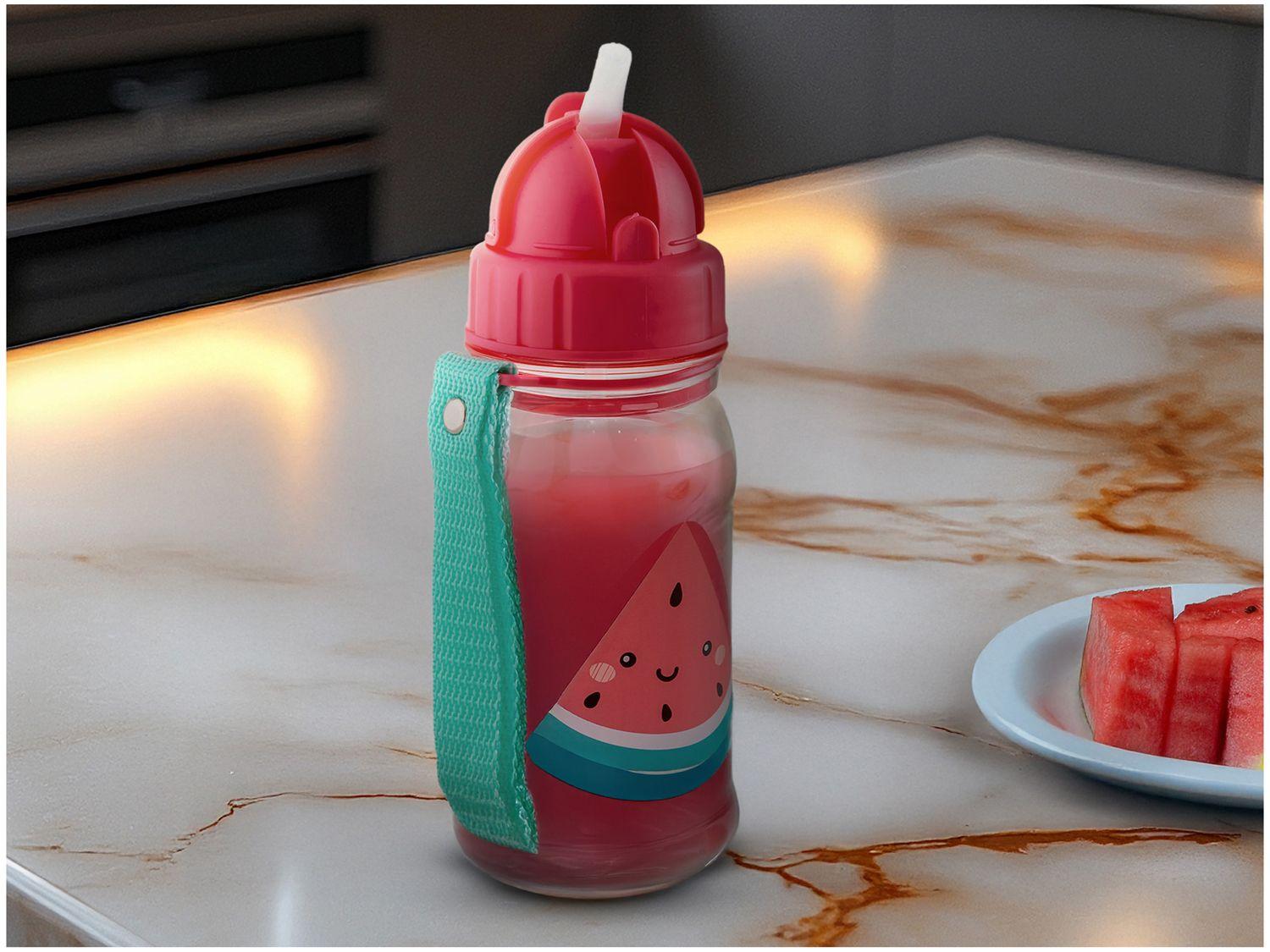 Garrafa Infantil 400ml com Canudo Buba Frutti Melancia