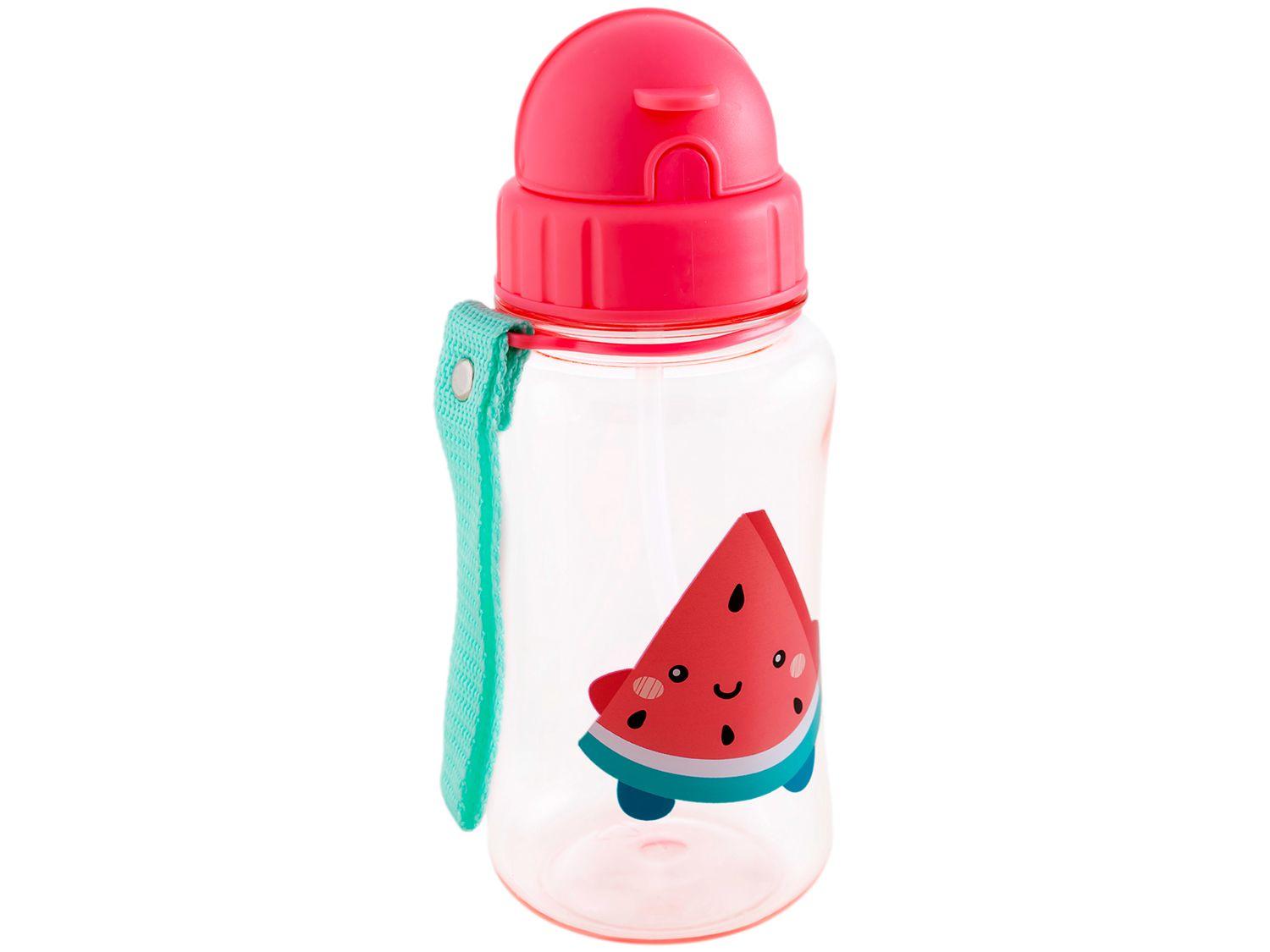 Garrafa Infantil 400ml com Canudo Buba Frutti Melancia