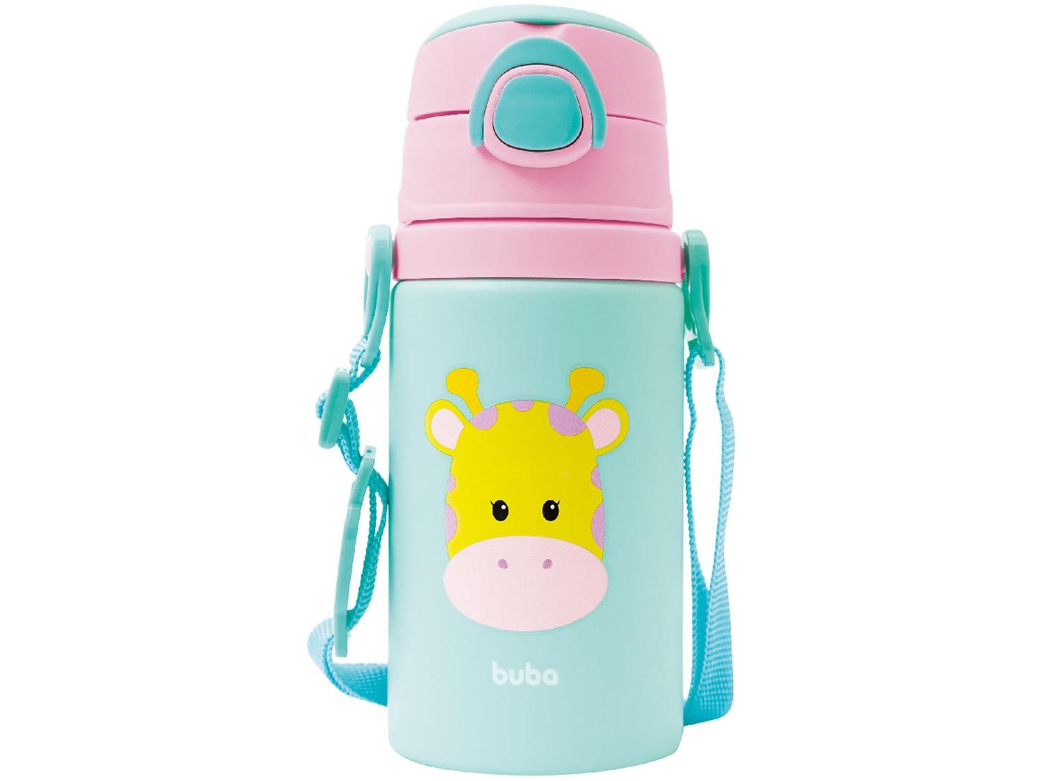Garrafa Infantil com Canudo 450ml Buba Animal Fun
