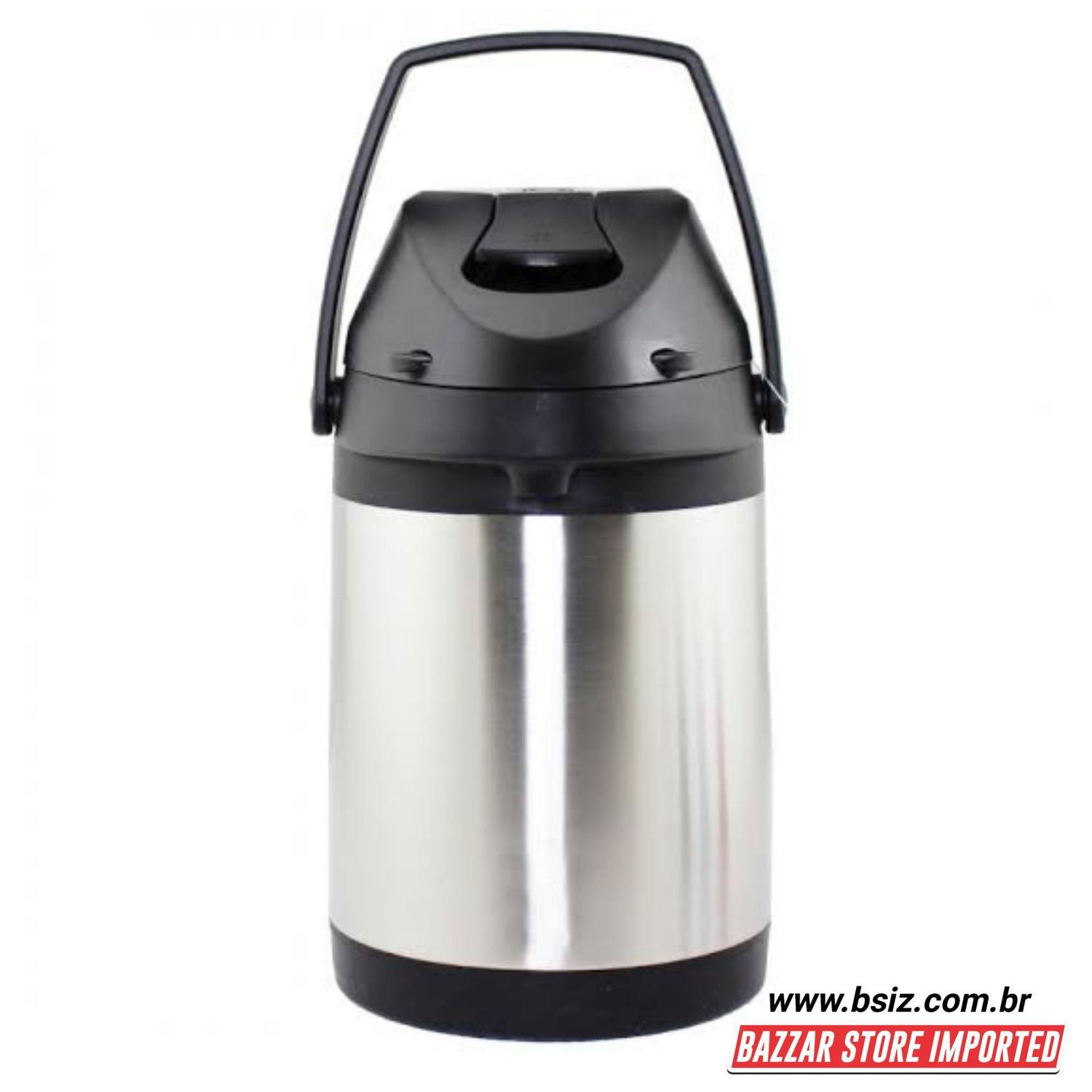 Garrafa térmica aço inox 3 litros inquebrável com alavanca para tereré ...