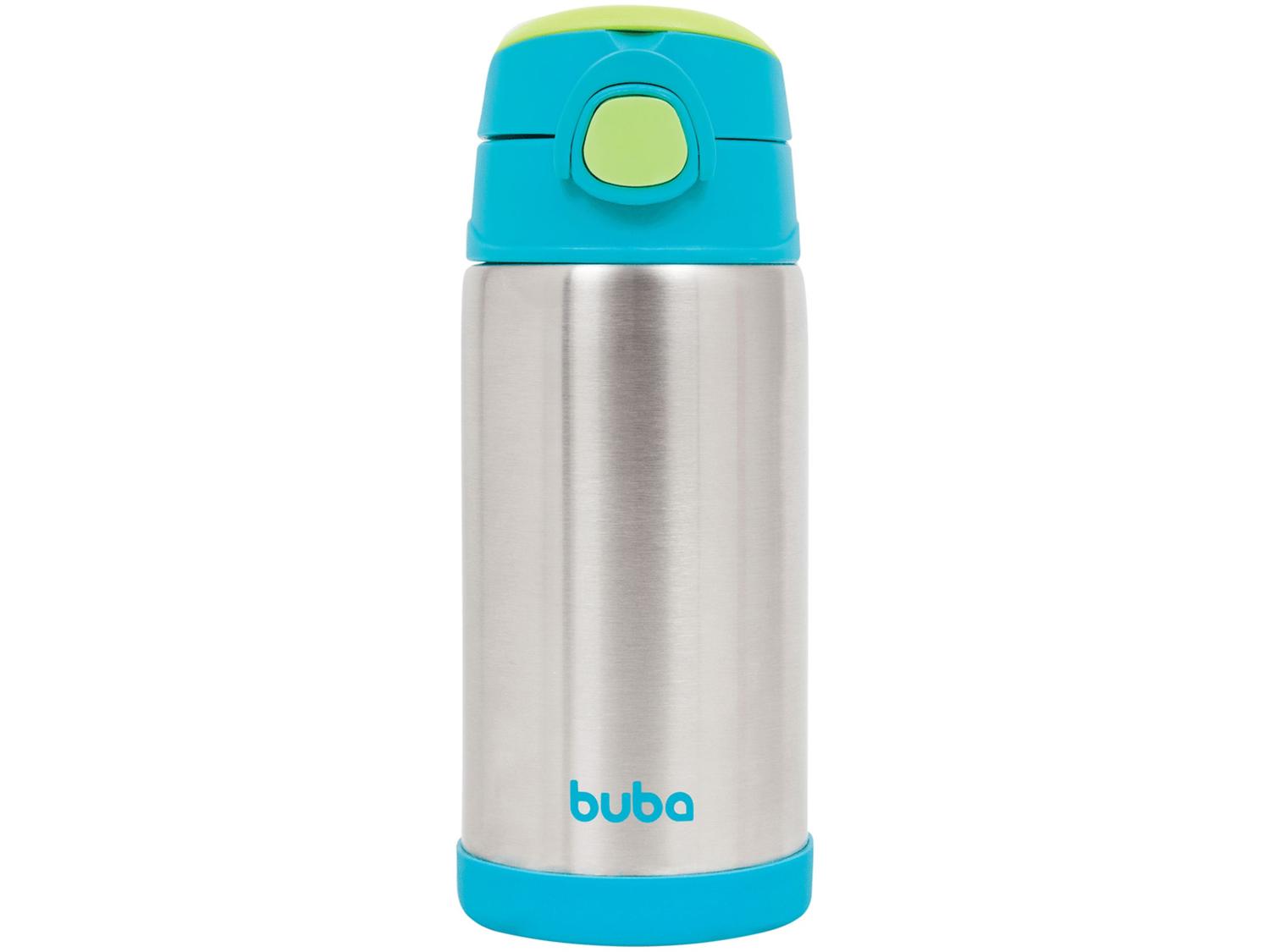 Garrafa Térmica com Canudo e Tampa 400ml Buba Azul