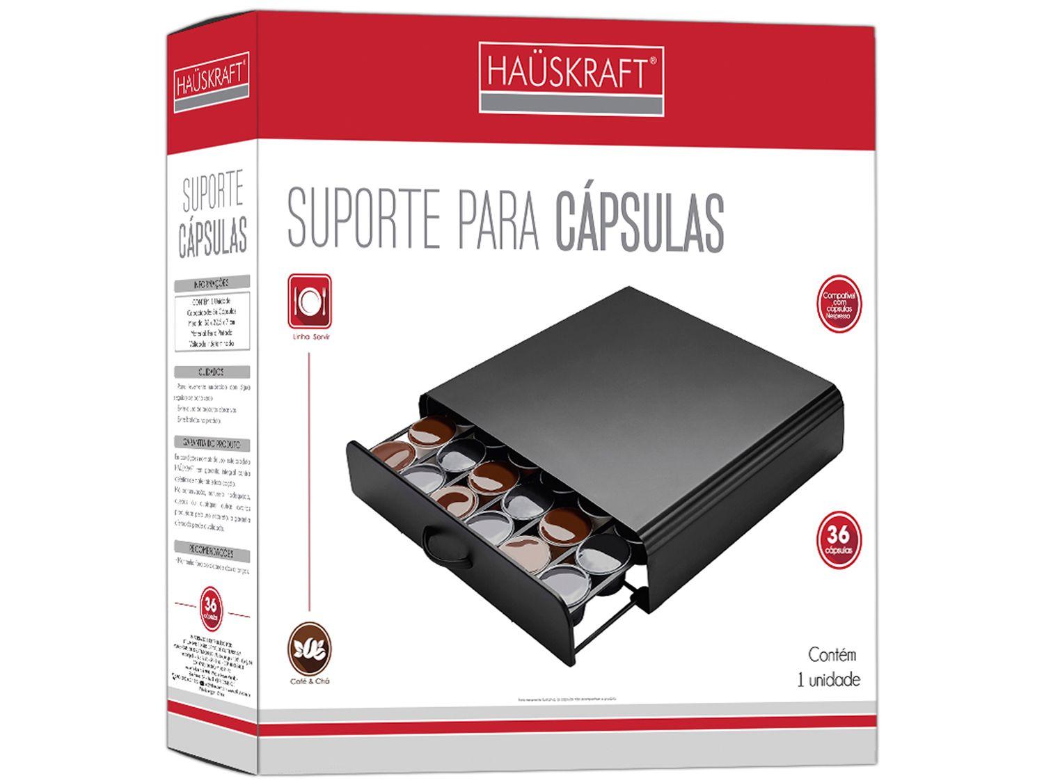 Gaveta Porta-Cápsulas Nespresso de Bambu Haüskraft SCAP-005 36 Cápsulas