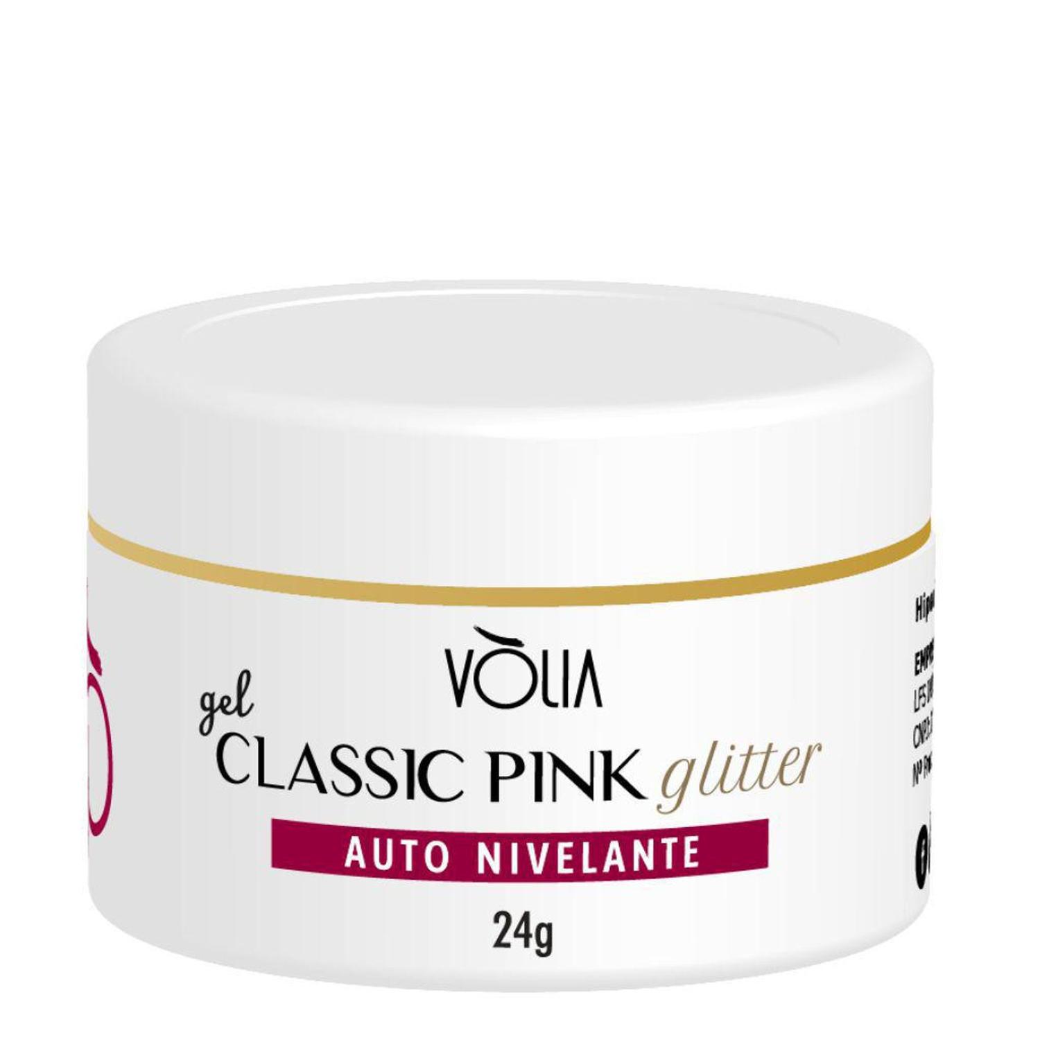 Gel Classic Pink Glitter Vòlia 24g Gel para Unhas Magazine Luiza