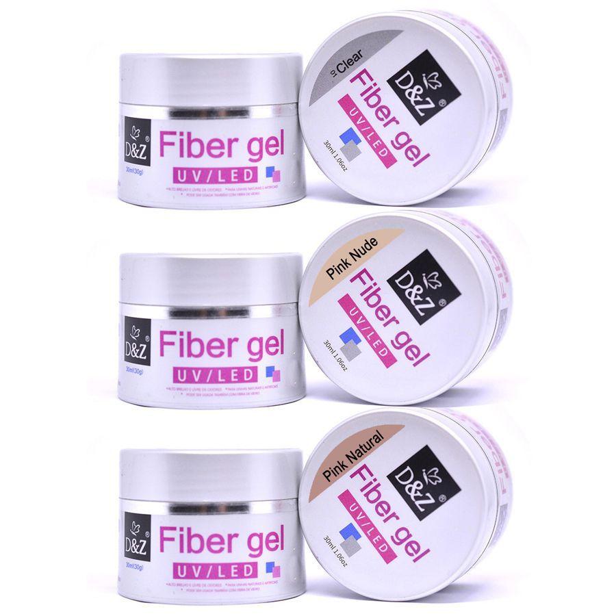 Gel D&Z para Unhas Fibra de Vidro Acrigel Porcelana Gel Fiber 30ml ...