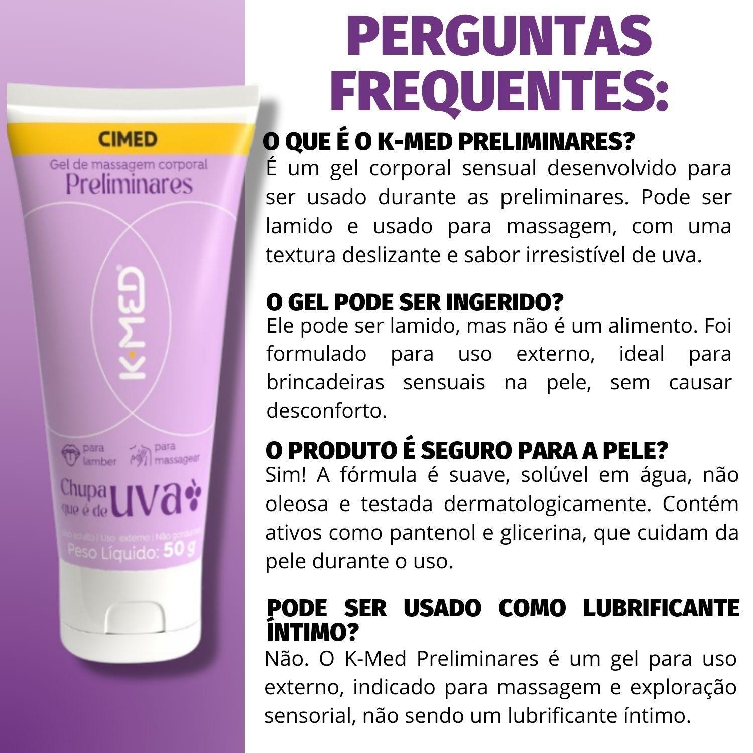 Gel De Massagem Corporal K-Med Preliminares Chupa Que É De Uva 50g - CIMED  - Gel para Sexo - Magazine Luiza