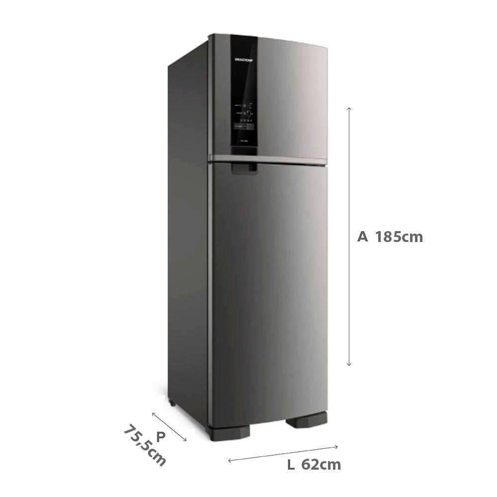 Geladeira Brastemp Frost Free Duplex 400 litros cor Inox com Freeze ...