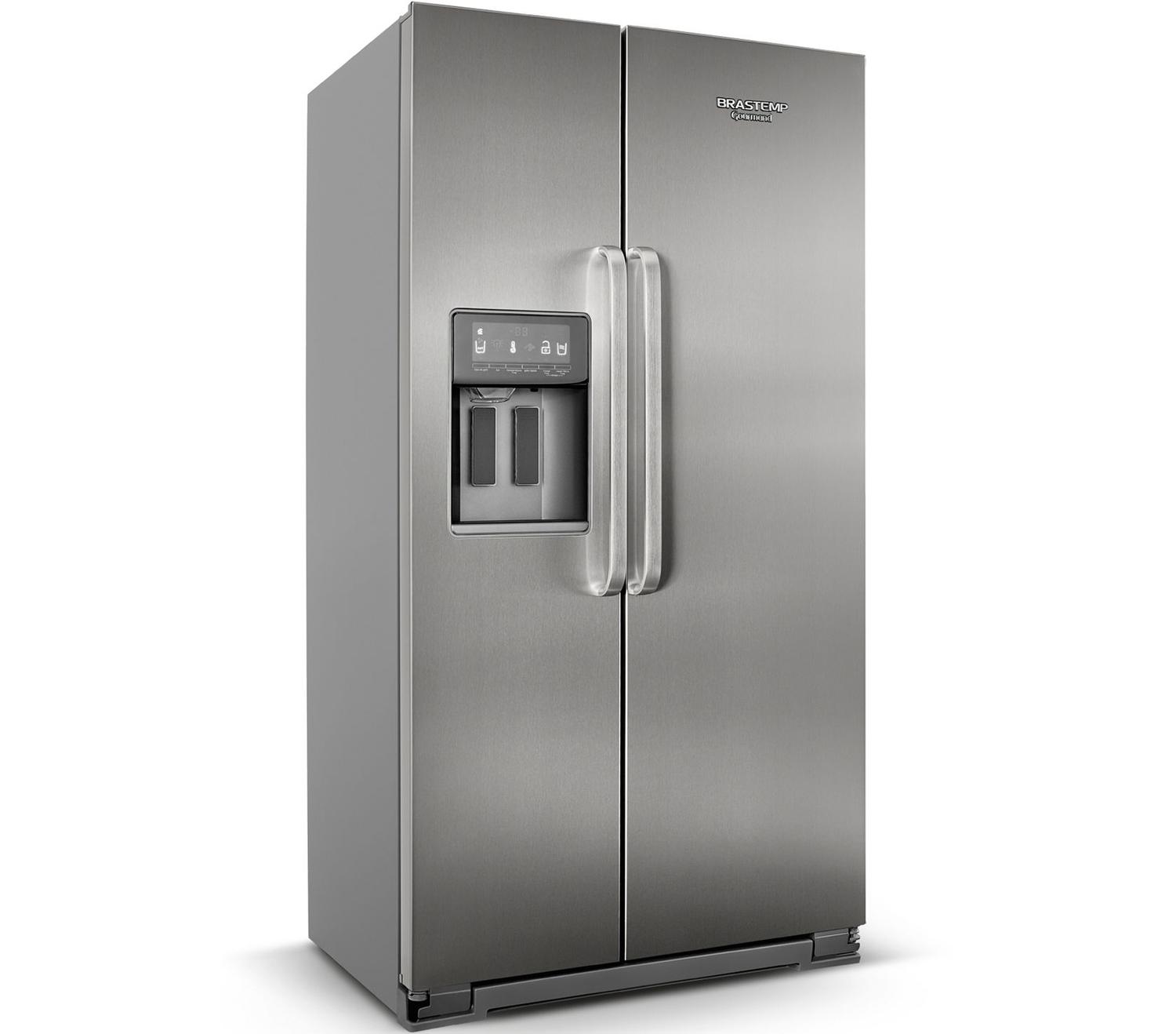 Geladeira Brastemp Frost Free Side by Side 539 litros cor Inox com Ice