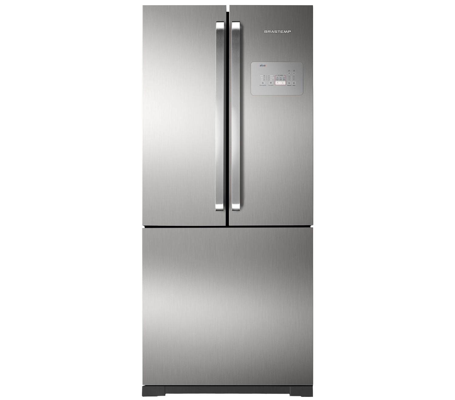 Geladeira Brastemp Frost Free Side Inverse 540 litros cor Inox com Ice