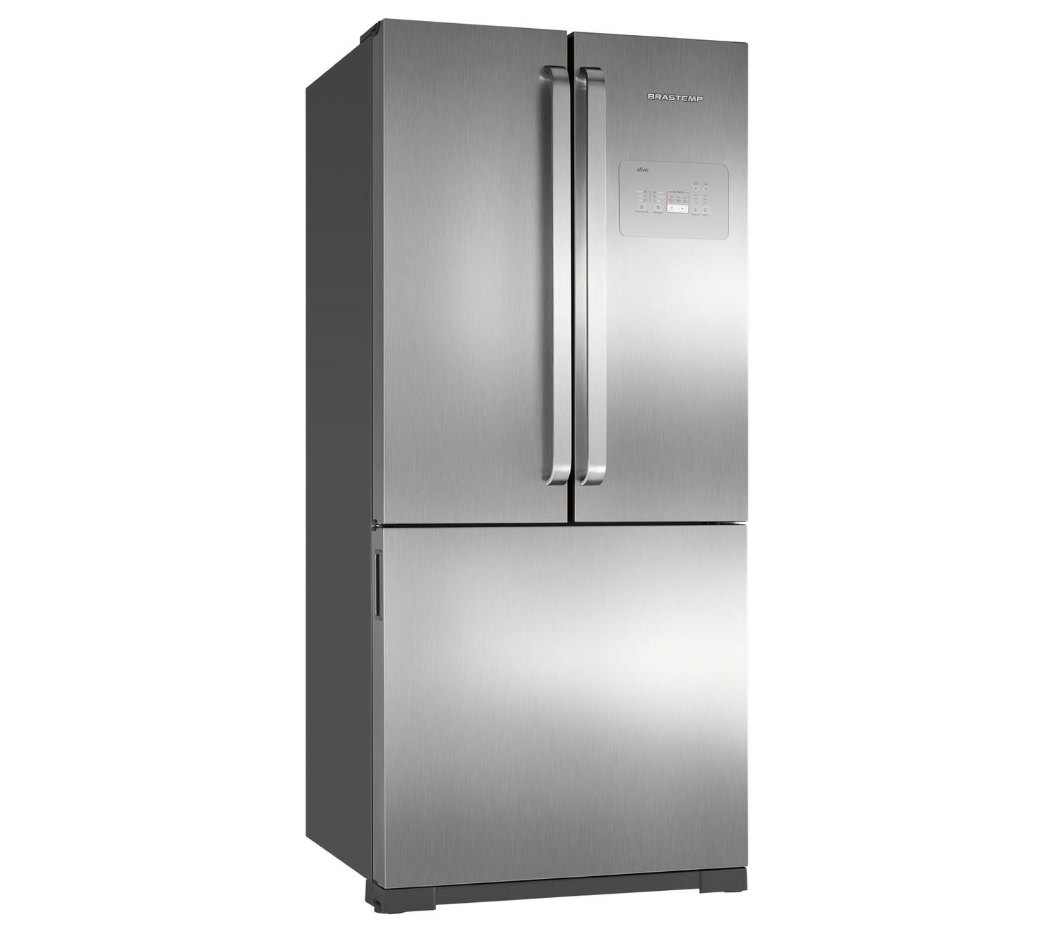 Geladeira Brastemp Frost Free Side Inverse 540 litros cor Inox com Ice ...