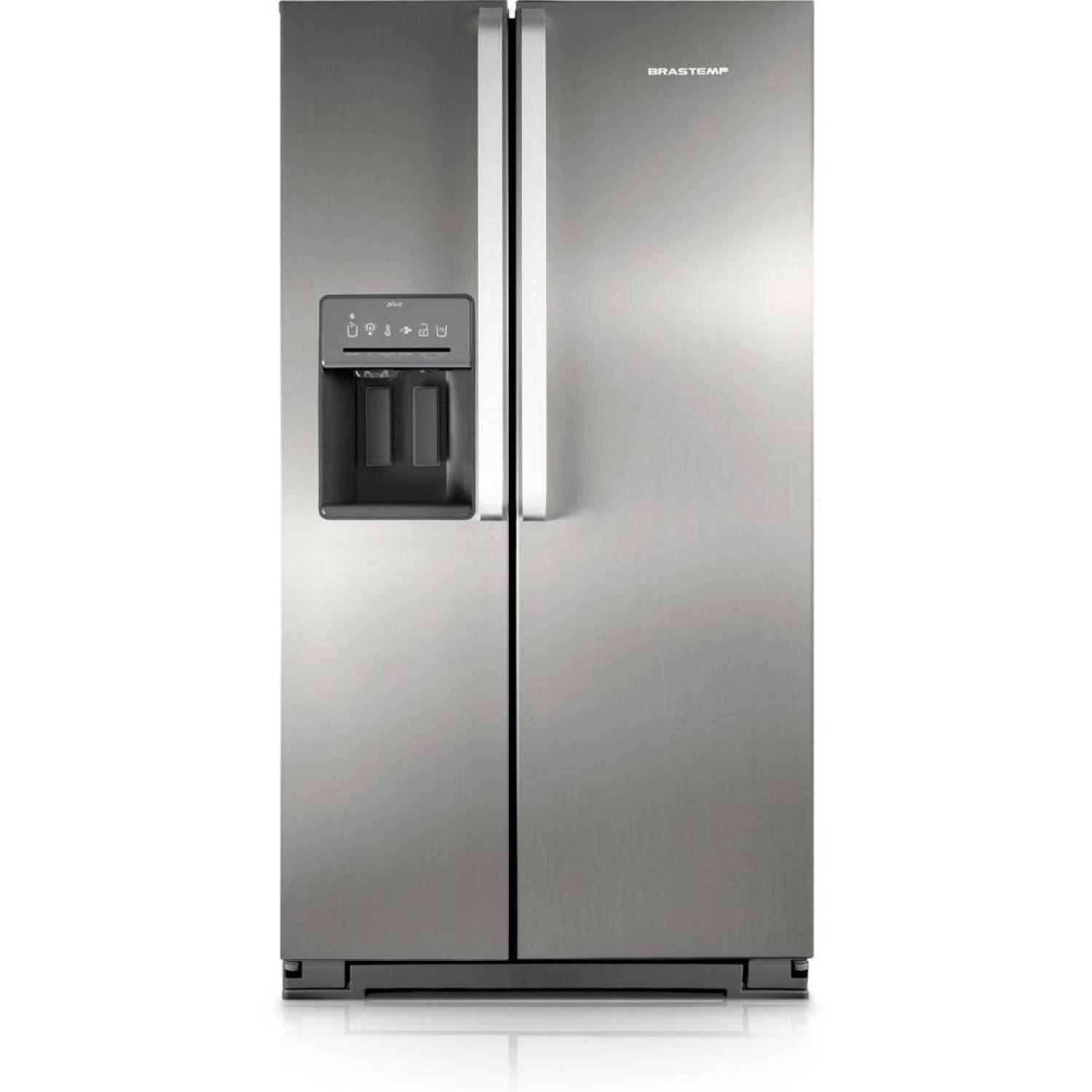 Geladeira Brastemp Side by Side Ative BRS62 560L 127V Inox - Geladeira ...