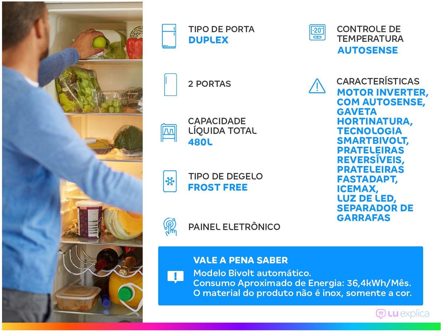 Geladeira Electrolux Frost Free Duplex Prata 480L Efficient IT70S Bivolt
