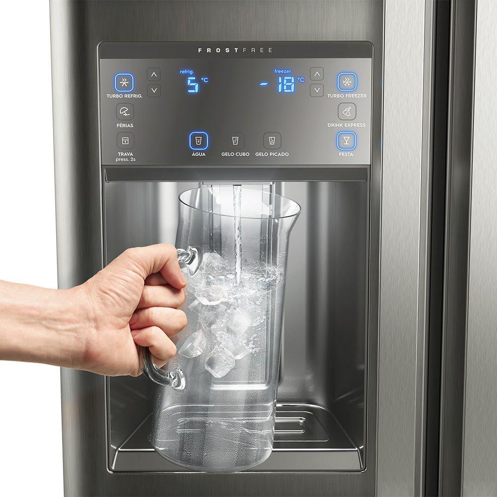 Geladeira French Door Inox com Dispenser de Água e Gelo na Porta 538L