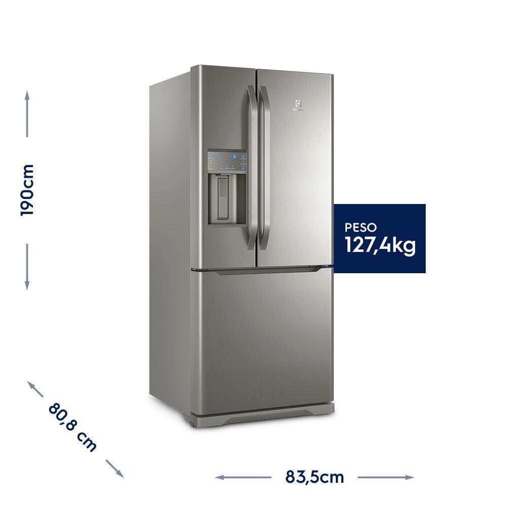 Geladeira French Door Inox com Dispenser de Água e Gelo na Porta 538L