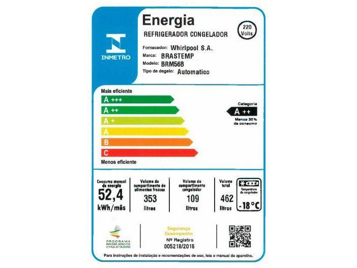 Geladeira/Refrigerador Brastemp Frost Free Duplex 462L BRM56