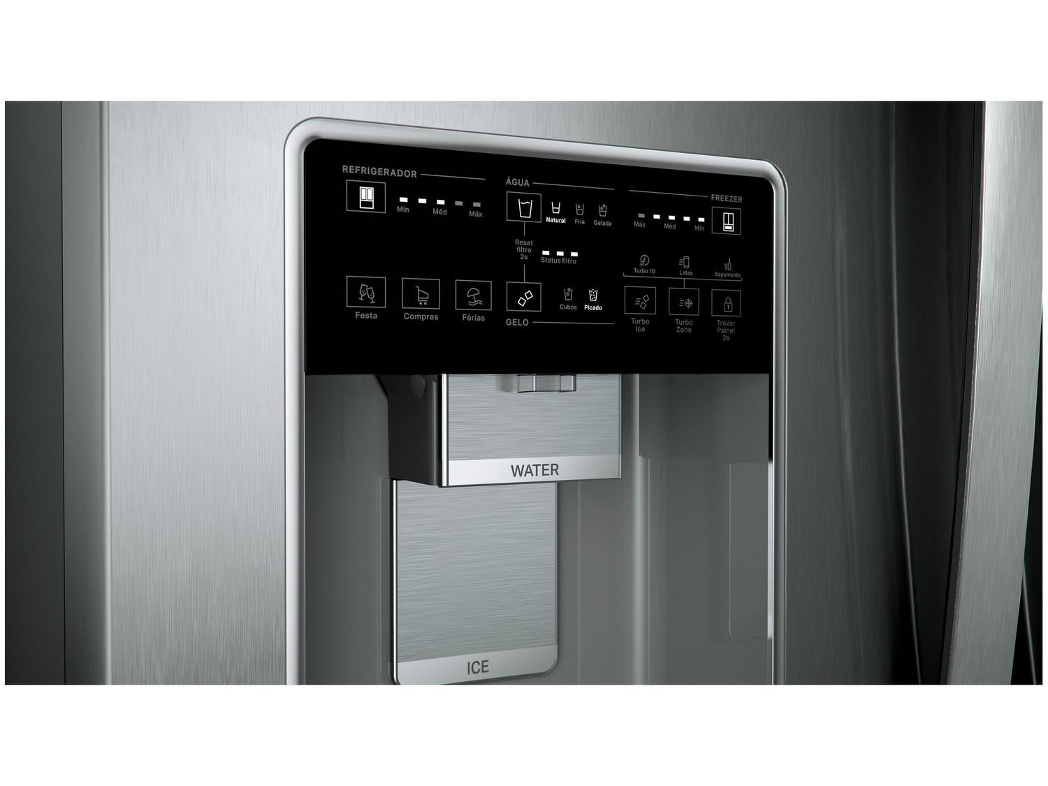 Geladeira/Refrigerador Brastemp Frost Free Inverse Inox 515L com Dispenser de Água e Gelo BRH85