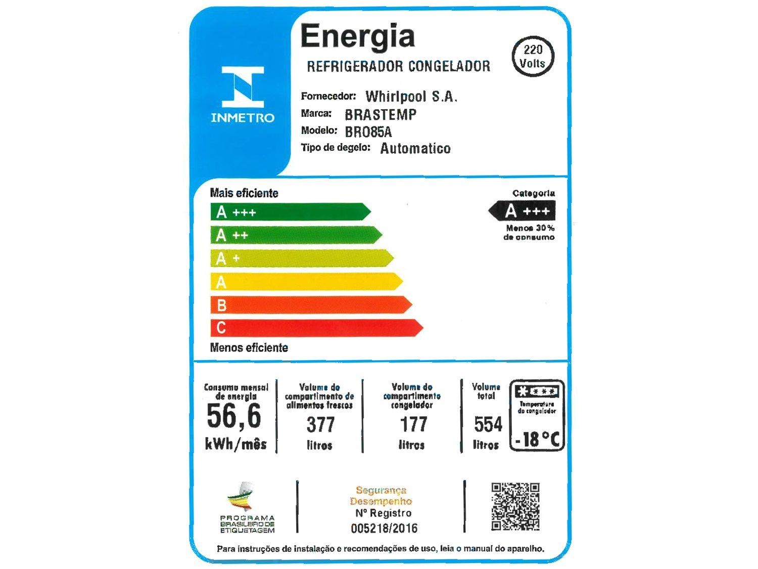 Geladeira/Refrigerador Brastemp Frost Free Side by Side Black Inox 554L BRO85AE