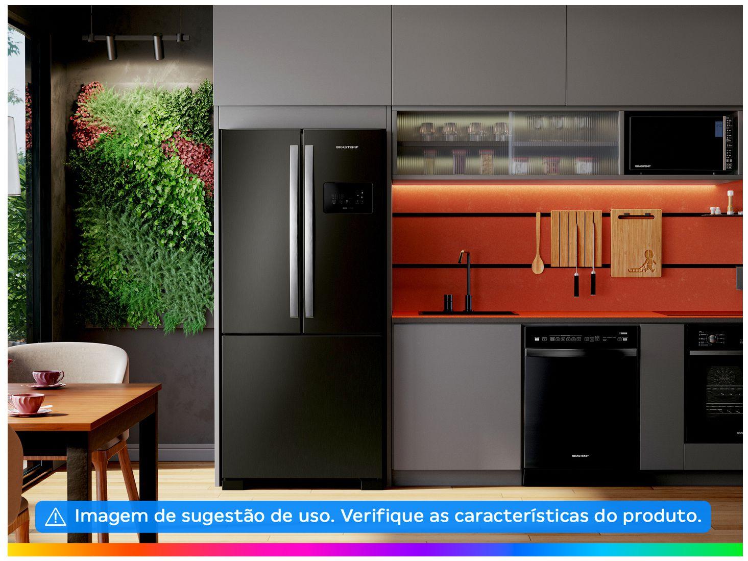 Geladeira/Refrigerador Brastemp Frost Free Side by Side Black Inox 554L BRO85AE
