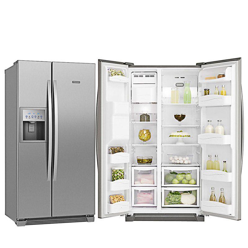 Geladeira Refrigerador Electrolux 504 Litros Side By Side Frost Free SS72X  - Geladeira / Refrigerador Side by Side - Magazine Luiza