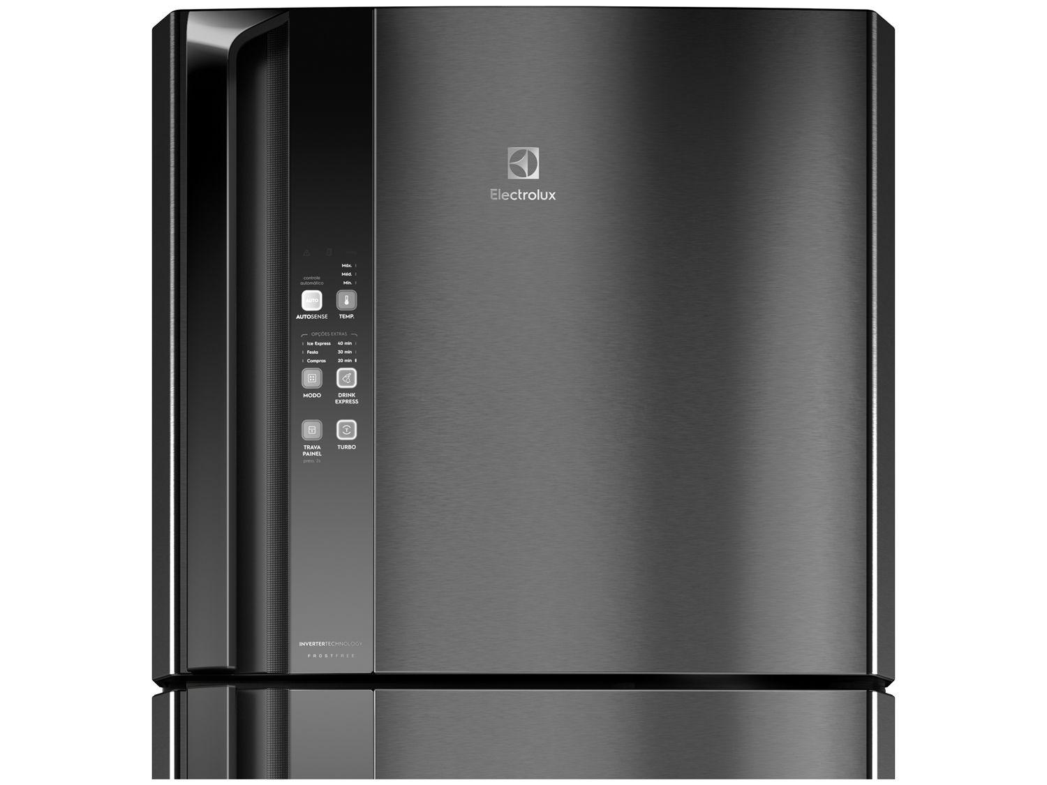 Geladeira/Refrigerador Electrolux IF56B Inverter Top Freezer Frost Free 474L Black Inox Look