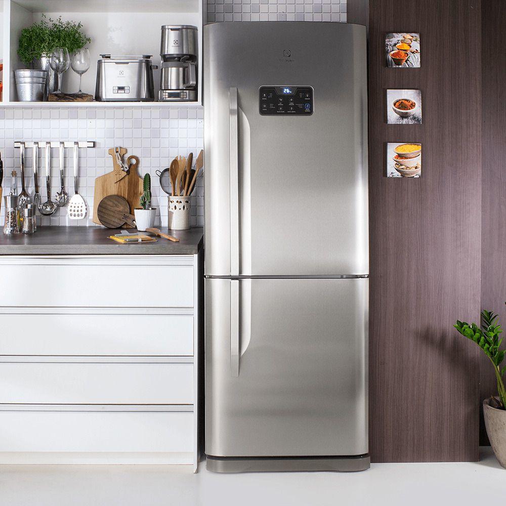 Geladeira/Refrigerador Frost Free Inox 454L Bottom Freezer Electrolux (DB53X) Geladeira
