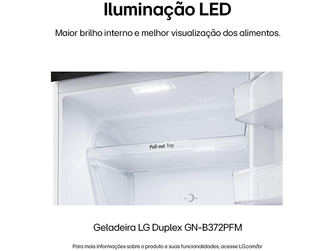 Geladeira/Refrigerador LG Frost Free Inox Duplex 375L GN-B372PFM