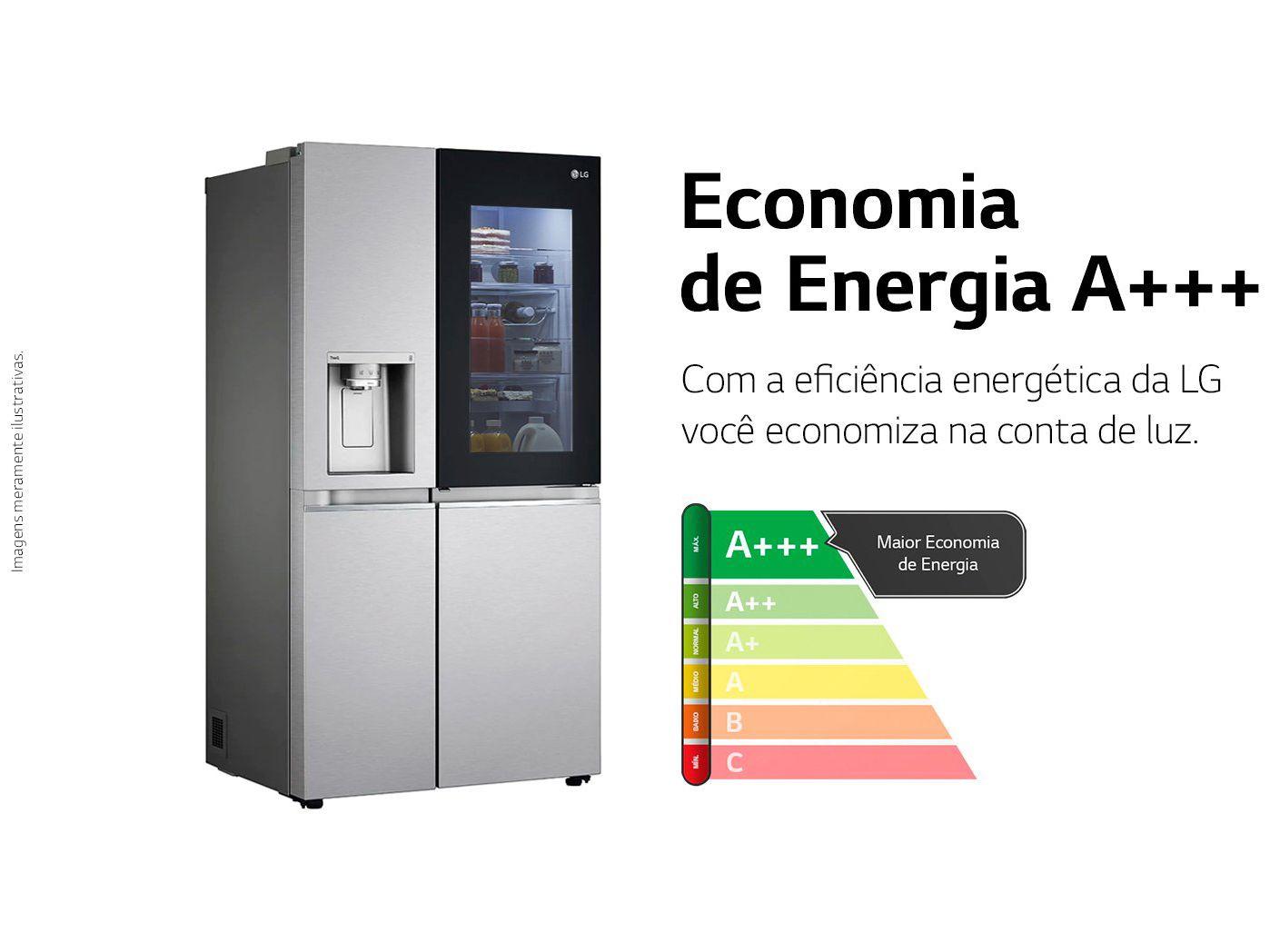 Geladeira/Refrigerador LG Frost Free Side by Side 598L com Dispenser de Água GC-X257C