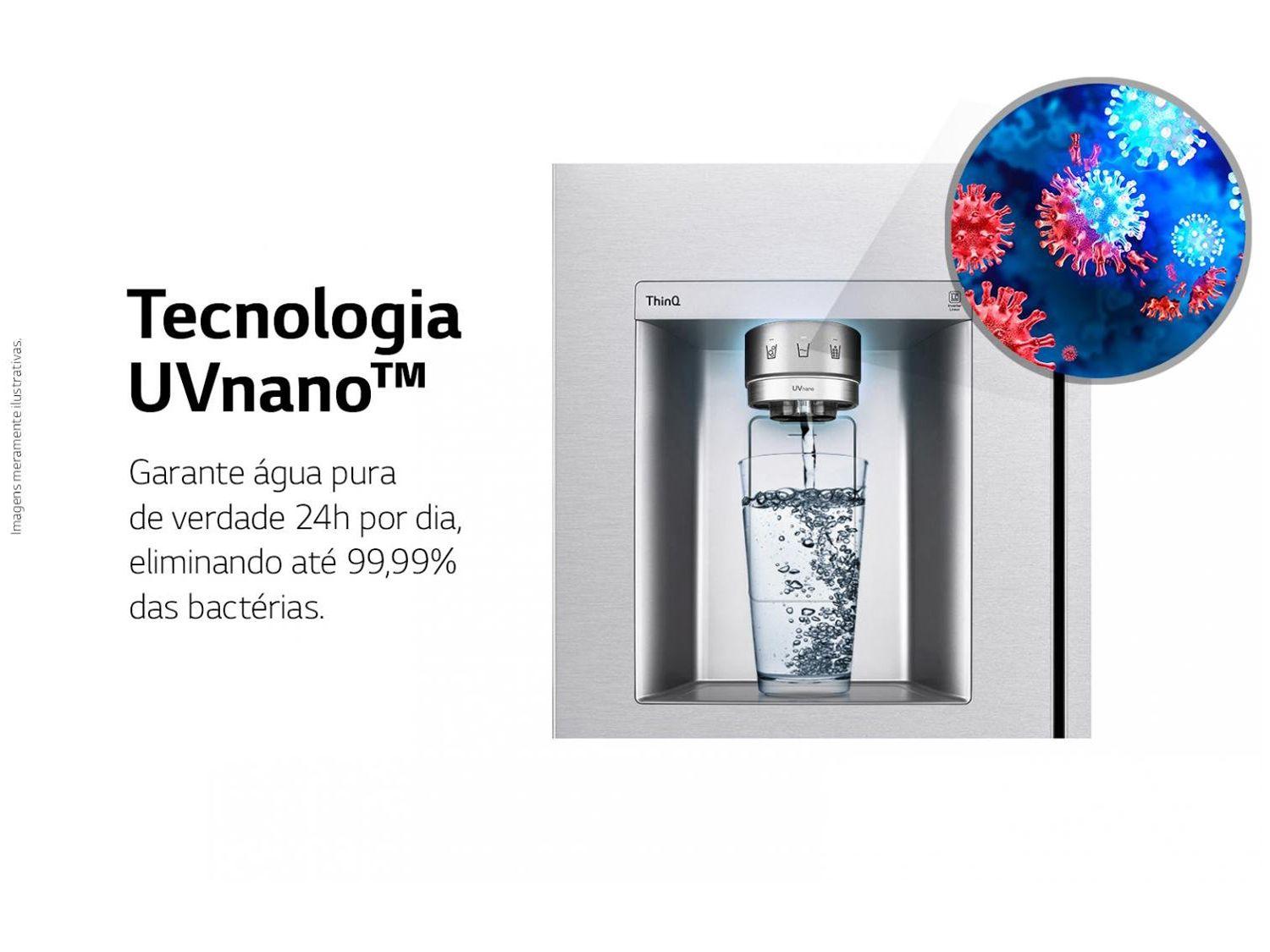 Geladeira/Refrigerador LG Frost Free Side by Side 598L com Dispenser de Água GC-X257C