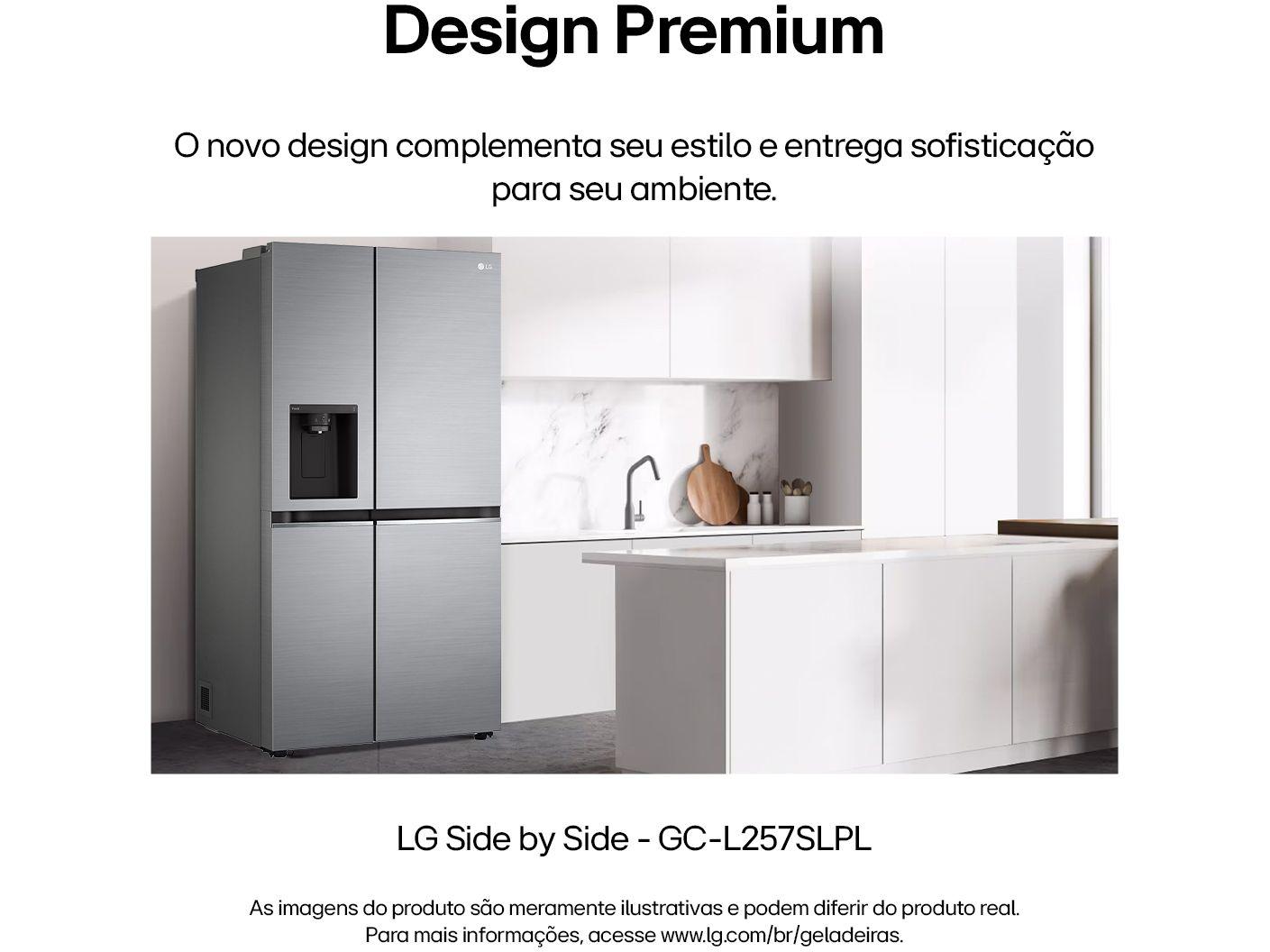 Geladeira/Refrigerador LG Frost Free Smart Side by Side 611L com Dispenser de Água GC-L257S