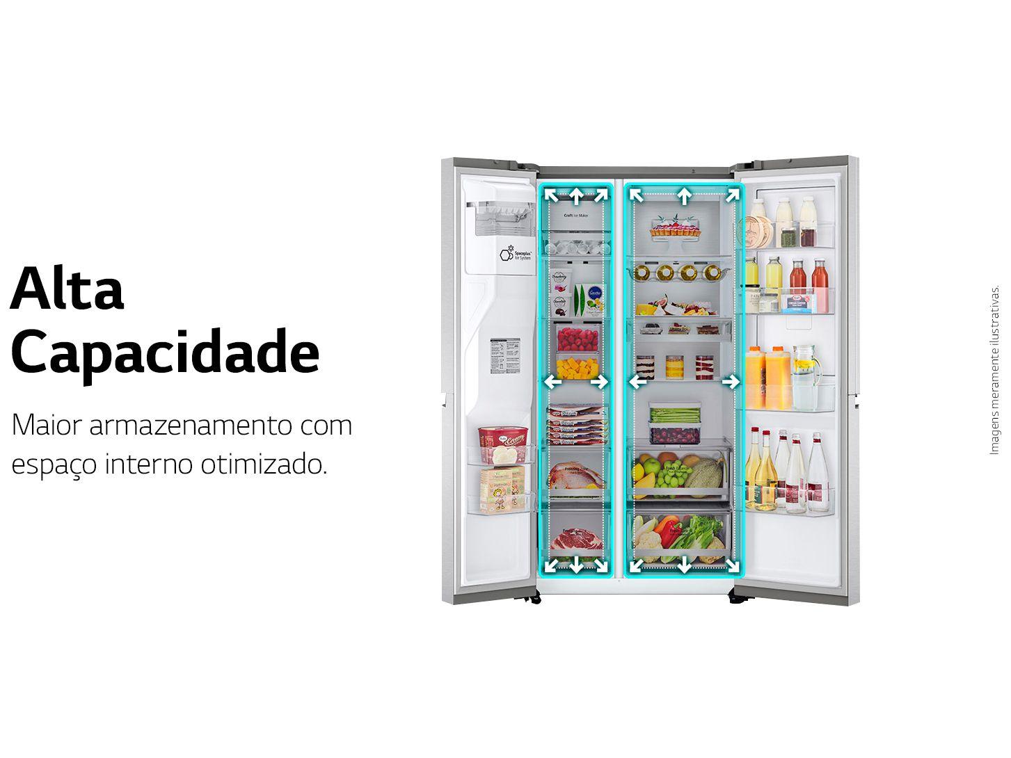 Geladeira/Refrigerador LG Frost Free Smart Side by Side 611L com Dispenser de Água GC-L257S
