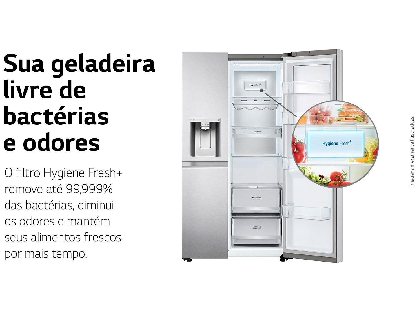 Geladeira/Refrigerador LG Frost Free Smart Side by Side 611L com Dispenser de Água GC-L257S