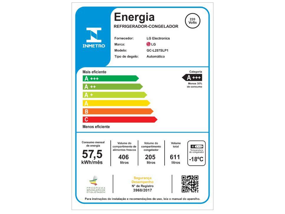 Geladeira/Refrigerador LG Frost Free Smart Side by Side 611L com Dispenser de Água GC-L257S