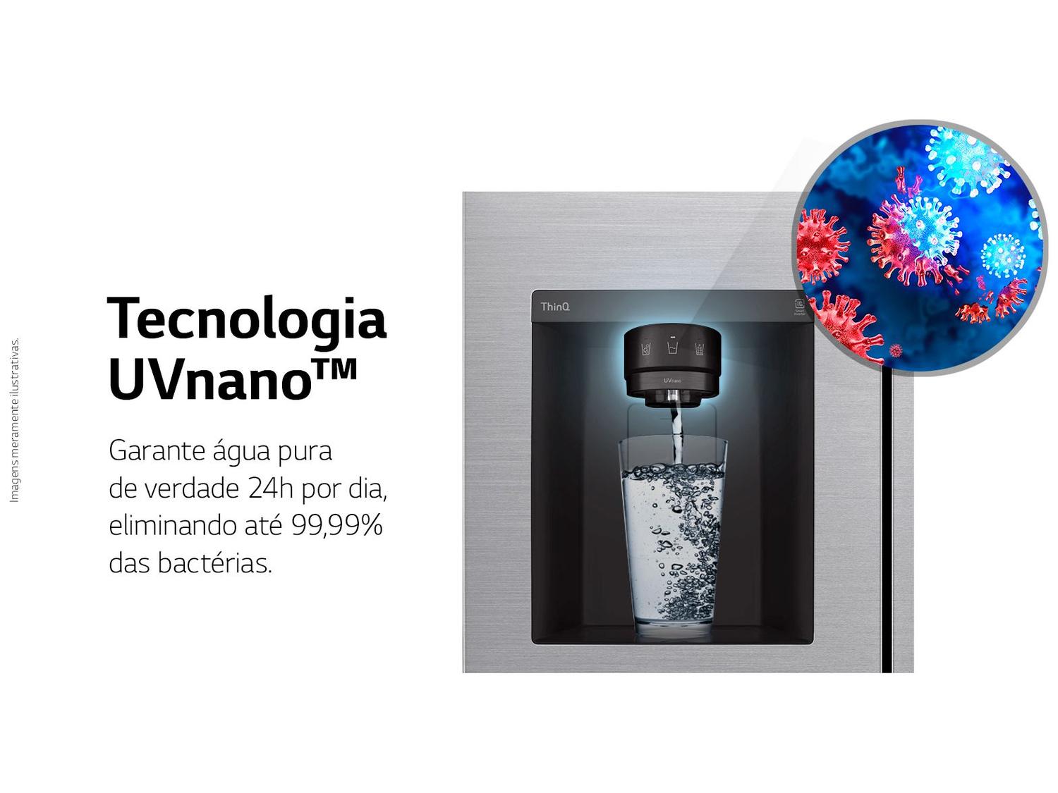 Geladeira/Refrigerador LG Frost Free Smart Side by Side 611L com Dispenser de Água GC-L257S