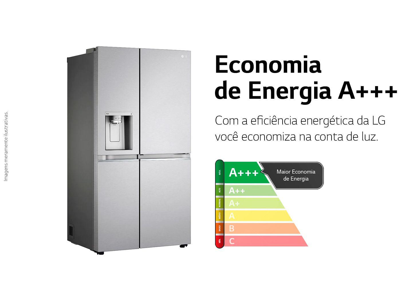 Geladeira/Refrigerador LG Frost Free Smart Side by Side 611L com Dispenser de Água GC-L257S