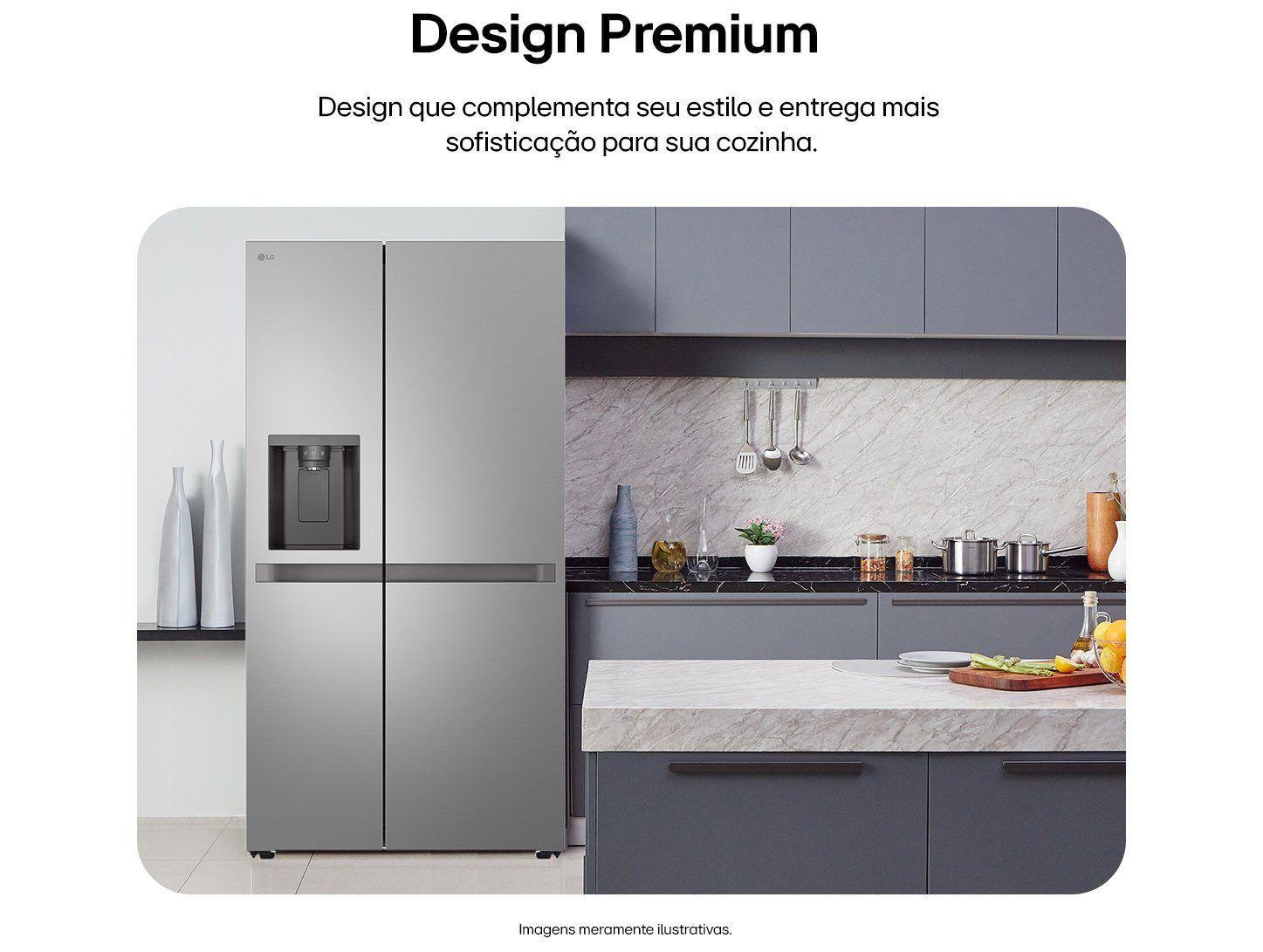 Geladeira/Refrigerador LG Smart Frost Free Side by Side Inox Look