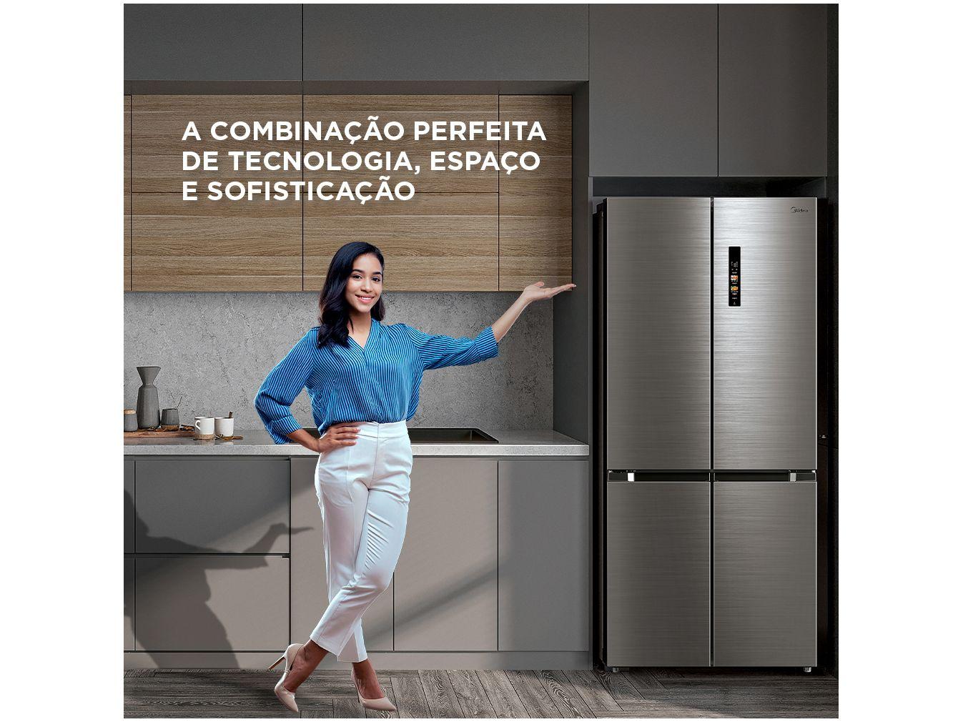 Geladeira/Refrigerador Midea Smart Frost Free French Door Prata