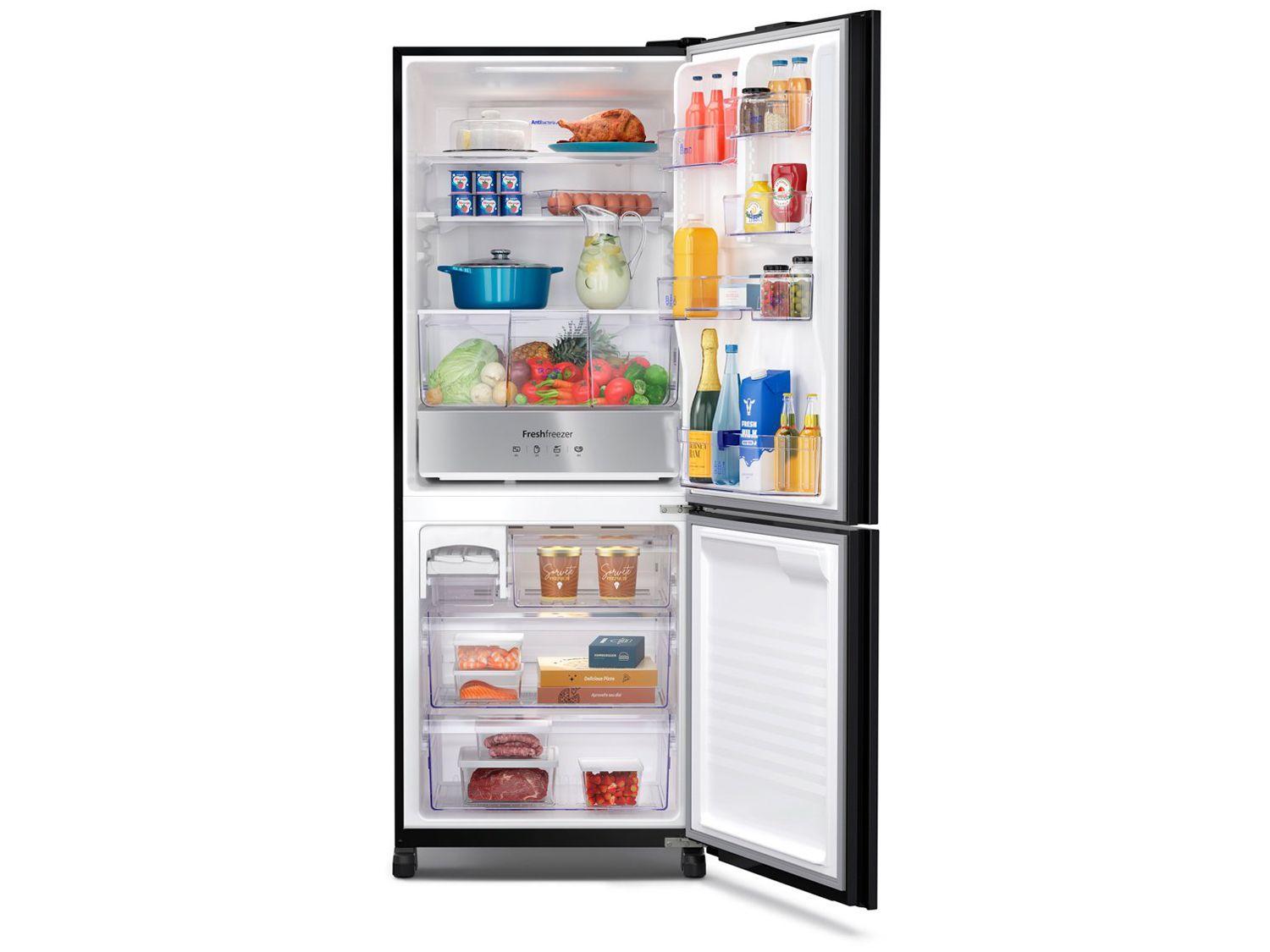 Geladeira/Refrigerador Panasonic Frost Free Duplex Inverse Black Glass 450L BB65