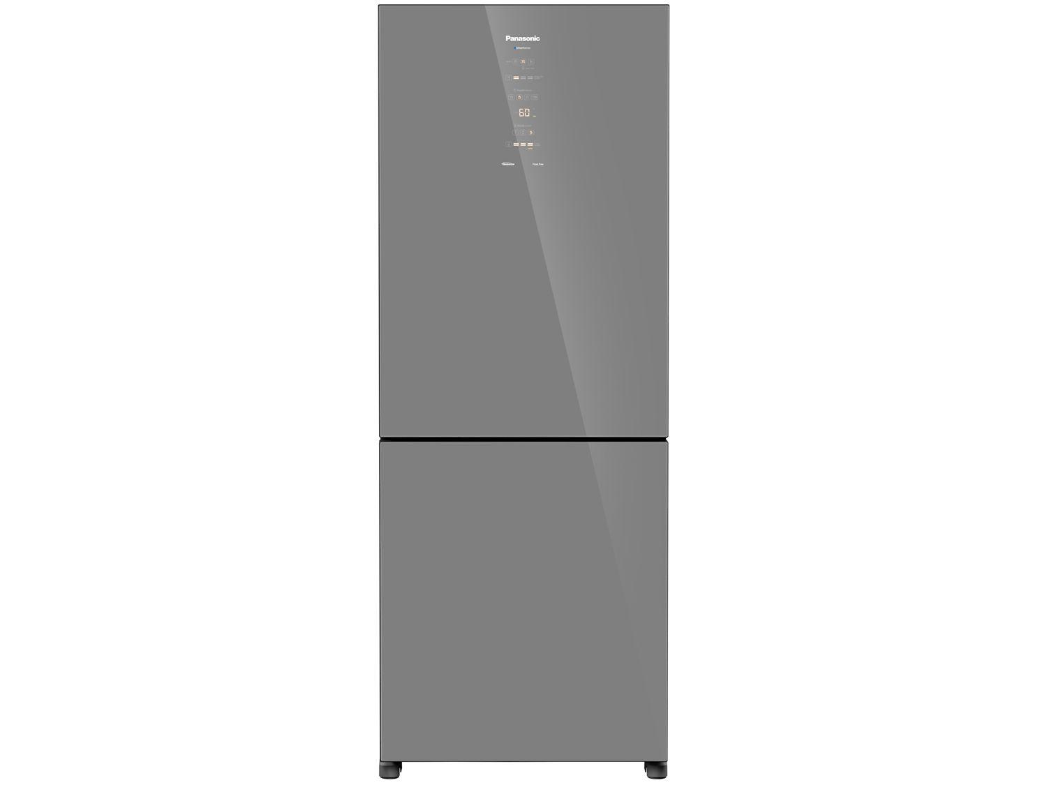 Geladeira/Refrigerador Panasonic Frost Free Duplex Inverse Espelhada 450L BB65 Diamond Glass