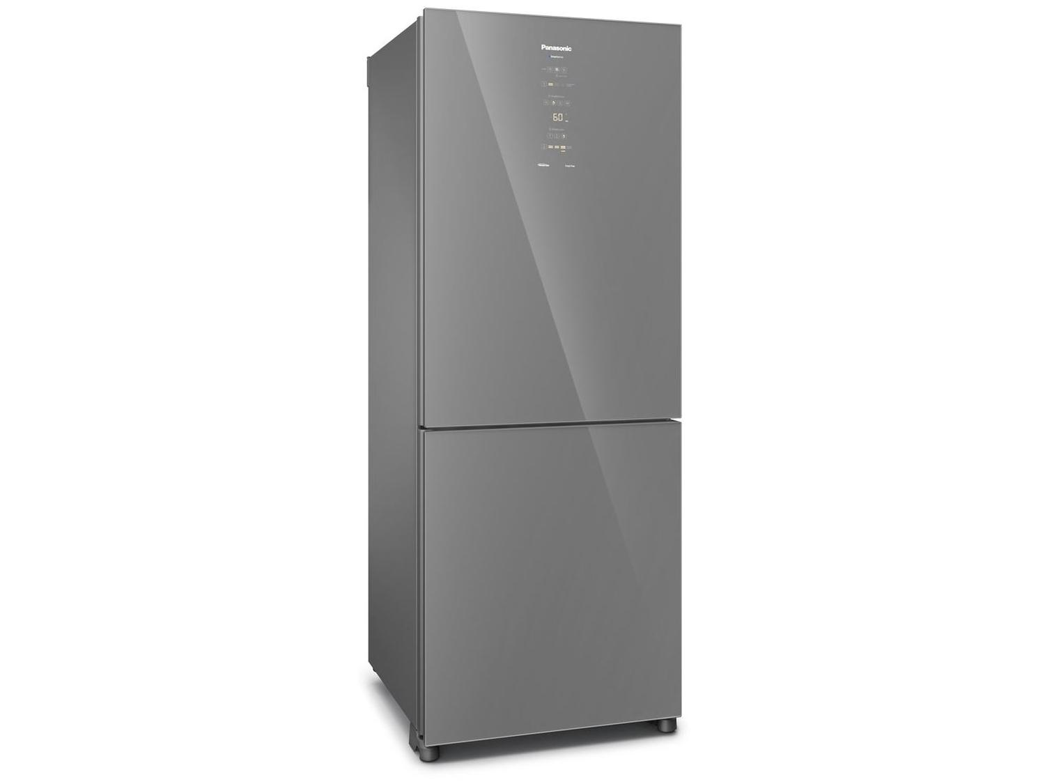 Geladeira/Refrigerador Panasonic Frost Free Duplex Inverse Espelhada 450L BB65 Diamond Glass