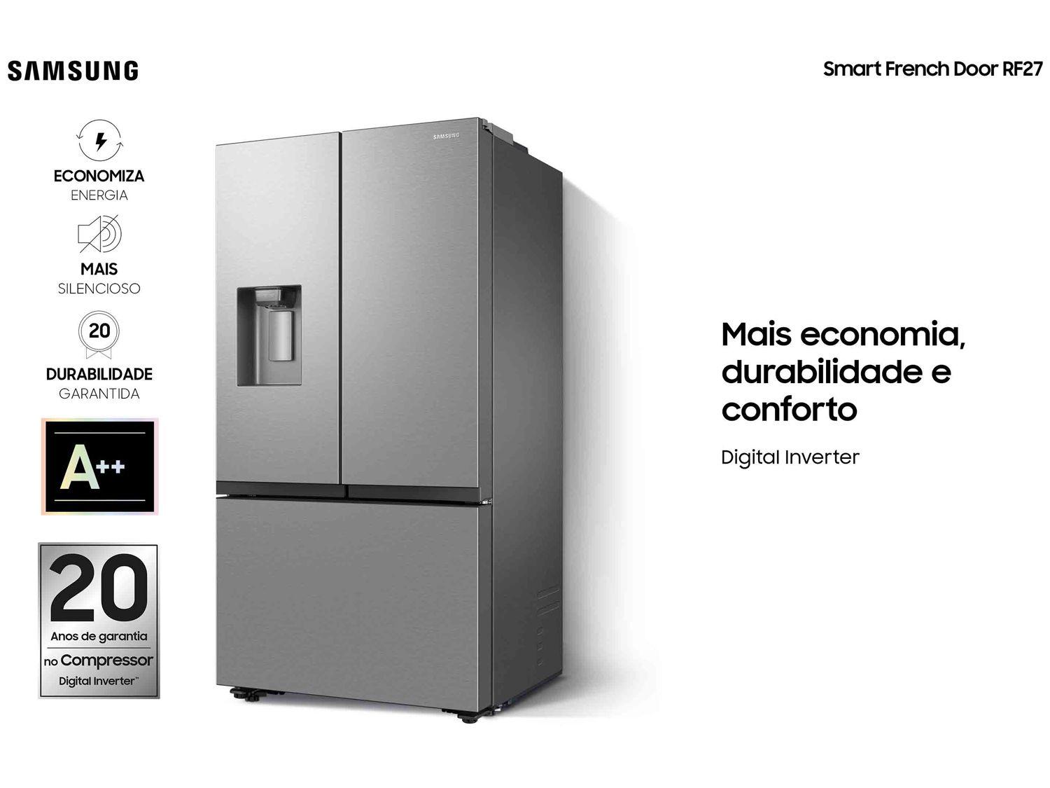 Geladeira/Refrigerador Samsung Smart Frost Free French Door 576L com Dispenser de Água e Gelo RF27CG5410SR/BZ