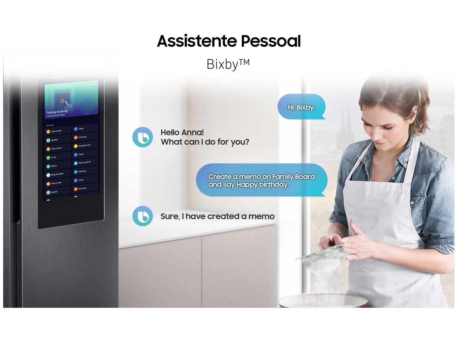 Geladeira/Refrigerador Samsung Smart Side by Side Black Inox 585L Family Hub RS58T5561