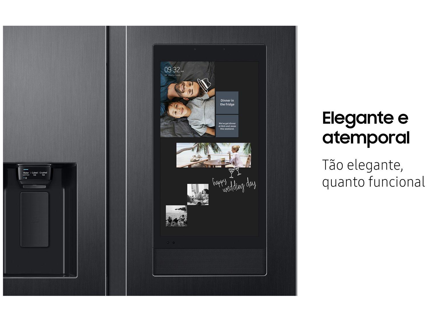 Geladeira/Refrigerador Samsung Smart Side by Side Black Inox 585L Family Hub RS58T5561