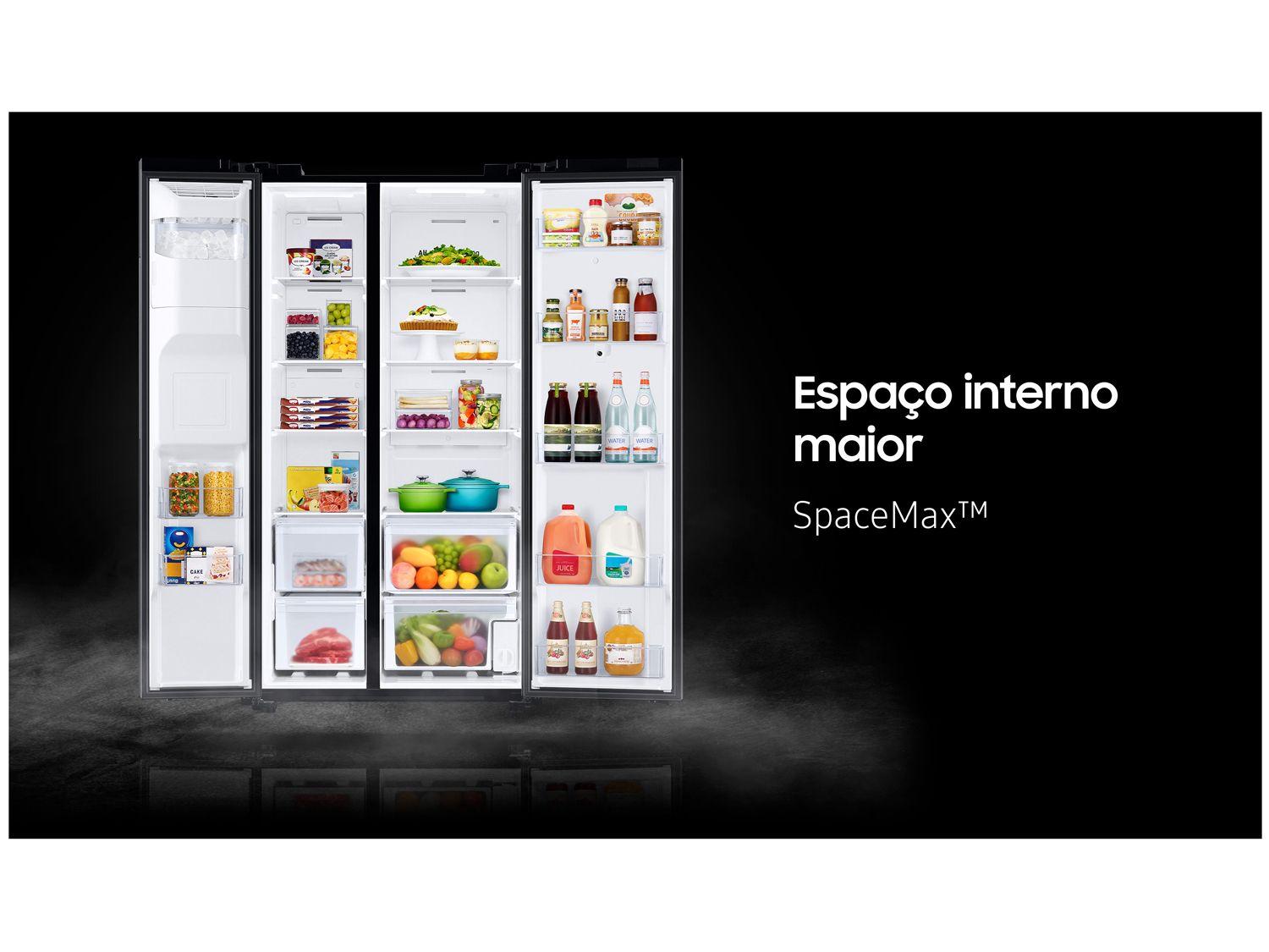 Geladeira/Refrigerador Samsung Smart Side by Side Black Inox 585L Family Hub RS58T5561